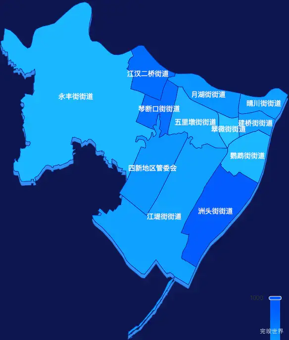 echarts武汉市汉阳区geoJson地图 visualMap控制地图颜色
